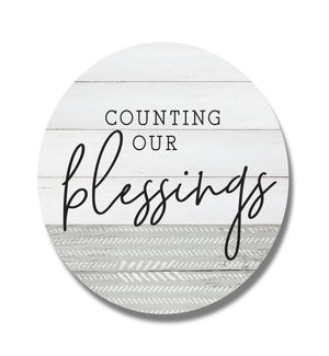 Counting Our Blessings Stripe Whitewash Circle